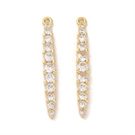 2 aflange vedhæng med rhinsten. Meget holdbar belægning